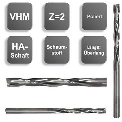 6,0 x 55 x 110, d2=6 mm Karb�r Strafor K�p�k Frezesi, Z=2, Polisaj, Uzun