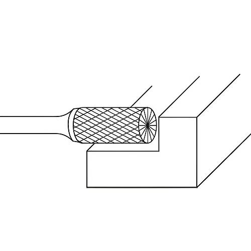 6 x 13 x 56 aft 3 mm - Karbr (HM) Sert Metal apraz dili Kalp Freze, Aln dili silindir apak alma takm