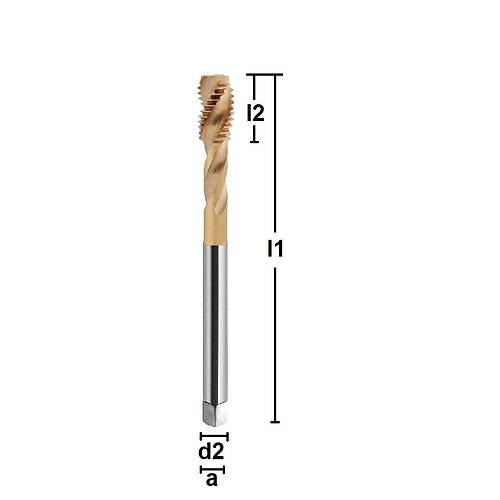 M4x0.5 - HSS-E Helisel Makina K�lavuzu, 40�, ince di�li, 6H, Form C, 800N/mm�, Nachreiner