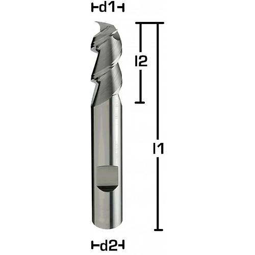  03.00x8x57 mm - Karbr Freze, Z=2, Polisajl, 55, Typ W, Alu