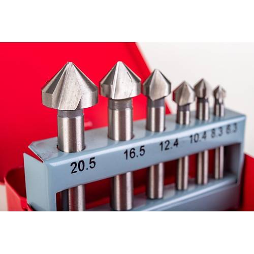 6,3 mm HSS Hav�a Matkap ucu, 90�, �apak alma hav�as�, DIN335 Form C, Z=3