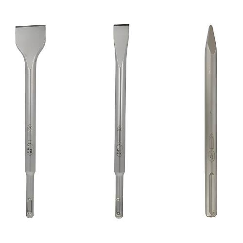 3 par�a: Sivri u�lu 250 mm, d�z u�lu 250x20 mm ve k�rek u�lu 250x40 mm keskilerden olu�an set, ta�, beton ve duvarc�l�k i�in 3 par�al�k SDS sivri u�lu keski, d�z u�lu keski ve k�rek u�lu keski seti