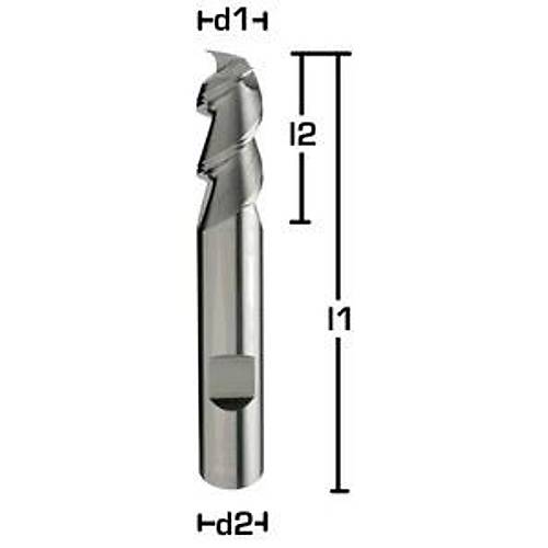  12.00x26x83 mm - Karbr Freze, Z=2, Polisajl, 55, Typ W, Alu