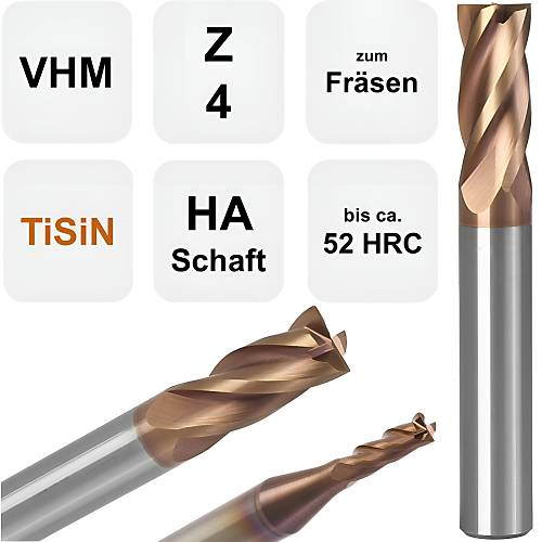 8,0 x 20 x 60, d2=8 mm ✓ Karb�r D�z Freze, Parmak freze ucu Z=4,TiSiN Kaplamal�