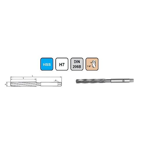 �10,0mm SILINDIRIK SAPLI EL RAYBASI DIN206B HSS