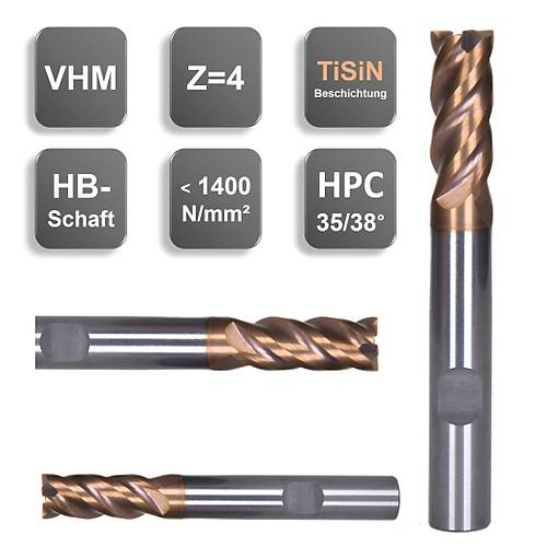 4x11x50 - d2=6 mm | HPC Karb�r Freze, Chatter 35/38�, Z=4, TiSiN
