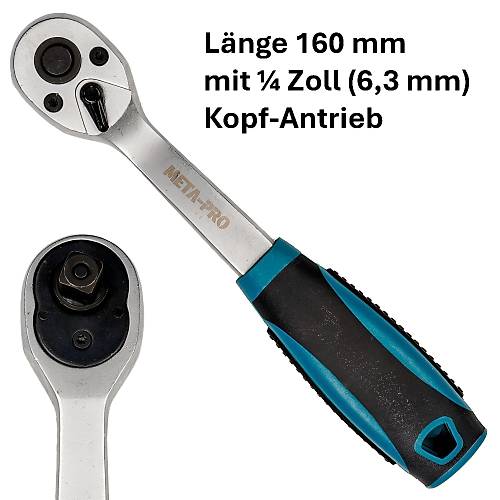 1/4 in� 72 di�li c�rc�r anahtar, 160 mm  Profesyonel Cr-V �elik c�rc�r anahtar, �ift y�nl� c�rc�r