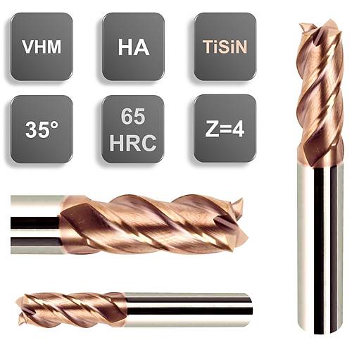 12,0 x 30 x 80, d2=12 mm ✔ Parmak Karbr Freze ucu, Z=4, 65 HRC