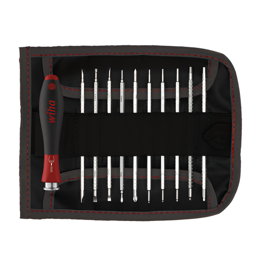 De�i�tirilebilir b��ak seti ile Wiha Tornavida S�STEM 4 �e�itli 12 par�al� ve katlan�r �anta ile