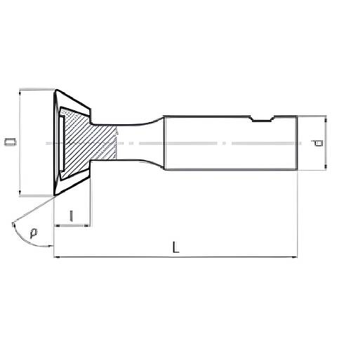 25,0 mm 45� HSS K�rlang�� Freze, k�rlang�� kuyru�u kanallar�n�n frezelenmesi i�in, Z=10, DIN 1833A