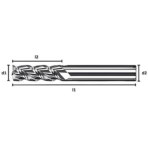 11,0 x 33 x 75, d2=12 mm ✓ Karb�r Freze ucu , Z=3, Alu Frezeleme ucu, pol�sajl�