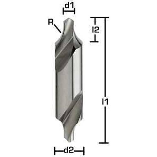 � 0.80R2,5x2,6-2,9x25 mm - HSS Rady�sl� Punta Matkab� 60�, Form R, DIN 333R