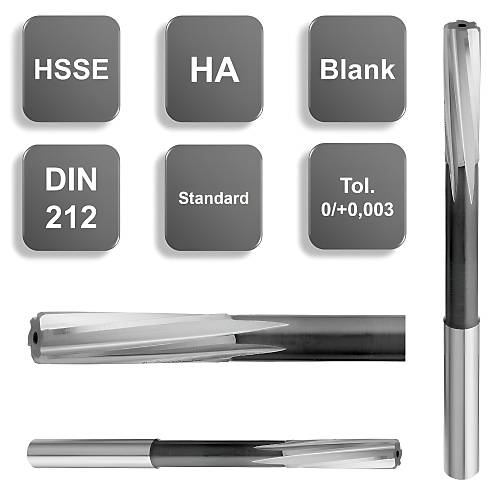 10,01 x 38 x 93 x 133, d2=10 mm - HSSE NC Hassas Makine Rayba ucu, DIN212, Form D, Tolerans 0/+0,003