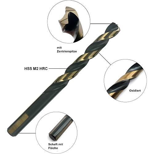 1 mm - Turbo Matkap ucu, Merkezleme i�in �zel geometri ve bileme formu ile delik delme ucu, DIN338, 135�