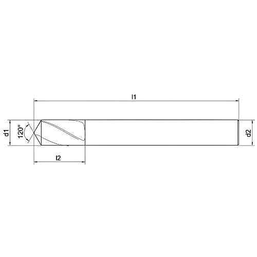 12,0 x 30 x 102 mm - HSS-E NC Punta Matkap ucu, TIN, 120