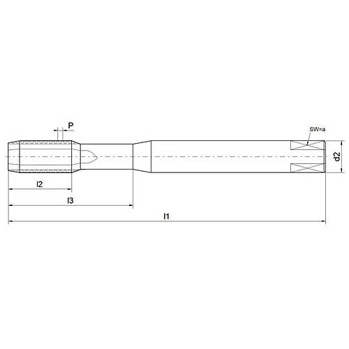 M3 - HSSE D�z Makina K�lavuzu,TIN Kaplamal� Ekstra Uzun, Kullan�m Yeri: ≤ 800 N/mm�