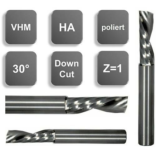 3,0 x 22 x 50, d2=3 mm ✔ Karb�r CNC Sol Helis B��ak / Ters Router ucu, Z=1