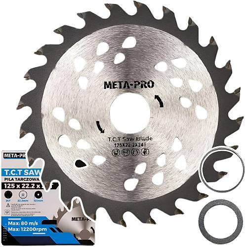 Ah�ap ve laminat i�in 125 mm karb�r u�lu Z=24 ah�ap testere b��a��  Hassas testere b��a��, delik �ap� 22,2 mm
