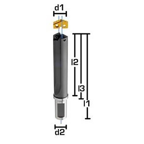  Gvde - Deitirilebilir U ve ap - Silindirik aft - Matkap Ucu Gvdesi, Kafas, Uzun, ten Soutmal