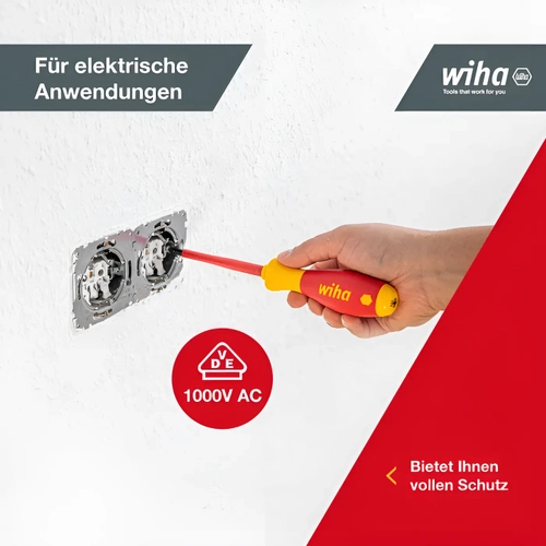 Tornavida seti SoftFinish elektrikli cihazlar iin: Oluklu, Phillips yldz 7 paral, Wiha