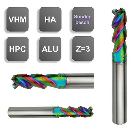 16x36x44x92 mm | Karb�r Freze, Z=3, 42/45�, RainBow, Al�myum Freze