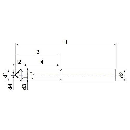 � 4,0x2,0x12,0x100 mm, �aft 06,0 mm - Karb�r �ift Tarafl� Hav�a, 45�, Z=4 WN, BlueCut
