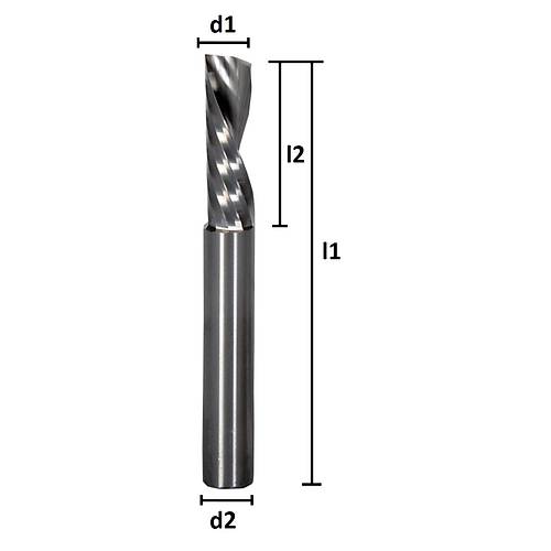 8,0 x 22 x 60, d2=8 mm ✔ Karb�r CNC Sol Helis B��ak / Ters Router ucu, Z=1