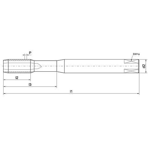 M12 HSSE El K�lavuz Seti, 3 Par�a (1-2-F), , 6HX, D�z Kanall�, DIN 352, Paslanmaz �elik (Inox) ��in