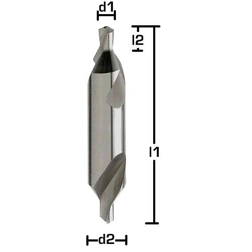 0,5 mm - HSS Punta Matkap ucu 60, Form A, DIN 333A