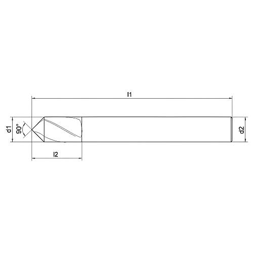 3,0 x 12 x 46 mm - HSS-E (%5 Cobalt) NC Punta Matkap ucu, 90, Nachreiner