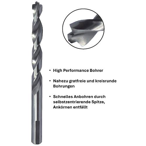 5,0 x 52 x 86 - d2=5,0 mm  5 x HSS-G spiral matkap ucu, merkezleme u�lu, y�ksek performansl� metal matkap u�lar�, kendinden merkezlemeli matkap u�lar� (5'li paket)