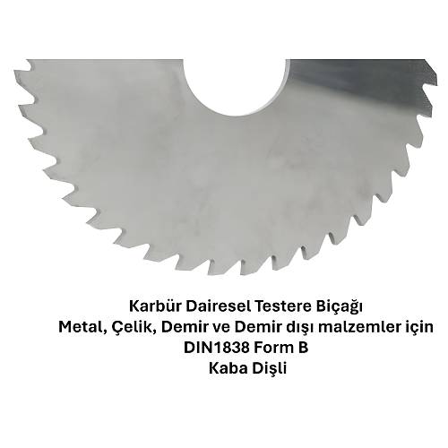 100,0 x 0,5 x 22 mm - Karbr Daire Testere, Dairesel Testere Ba, DIN1838 B, Kaba Dili, Z=80