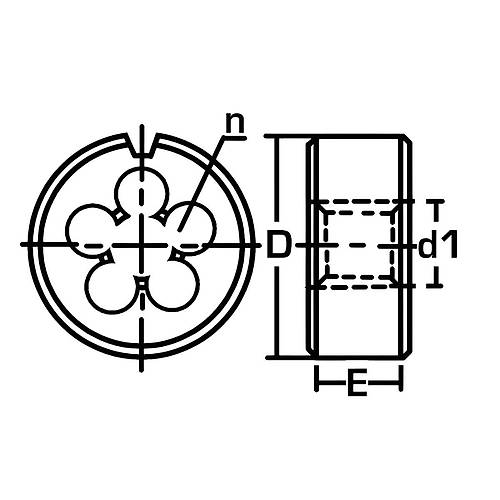 M10 - HSS Pafta, DIN 13, 6g Tolerans, E�ik A��zl� metrik di� i�in