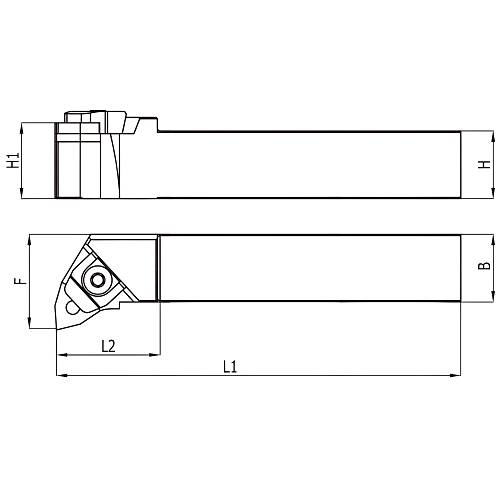 16 x 16 x 125 mm - MWLNL D�� �ap Delik Tornalama Kateri, WNMG06 u�lar i�in, sol 95�, Bask� Pabu�lu ve Altl�k ile