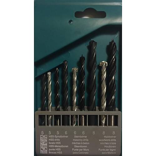 9 adet matkap ucu seti: 5/6/8 mm Demir - Beton - Ah�ap Matkap ucu SET