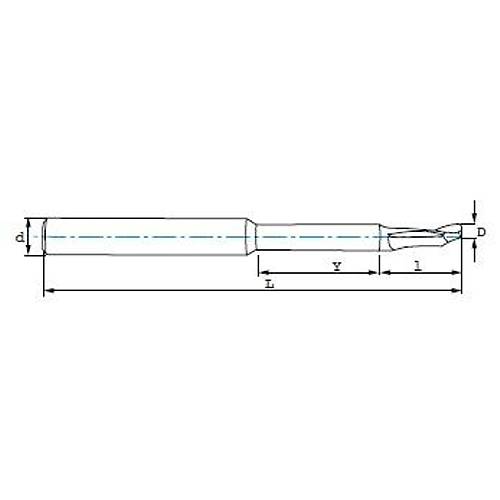 5,0 x 35 x 100, d2=8 mm - HSS Freze, Z=1, Al�minyum Uzun Parmak Freze ucu, Izar