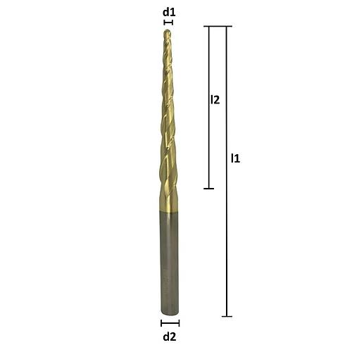 �3,0R1,5 x 60 x 100 - d2=8 mm / 2,5� Karb�r Konik K�re Freze