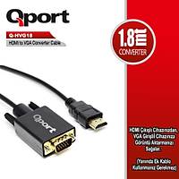 QPORT Q-HVG18 HDMI TO VGA EVRC KABLO 1.8 MT