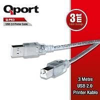 QPORTQ-PR3 USB 2.0 3 METRE PRİNTER KABLOSU