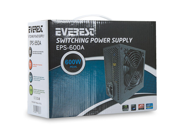 Everest EPS-600A 600W 12cm fan Aktif PFC Power Supply