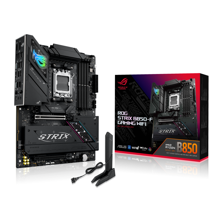 Asus ROG STRIX B850-F GAMING WIFI Sc-Am5 DDR5 8000Mhz 4xM2 Wifi7 2.5Gbit Lan AURA RGB ATX INTEL Anakart