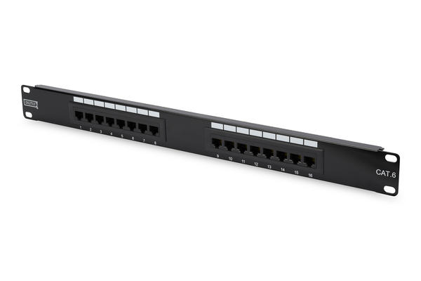 Digitus DN-91616U 16 Port 1U CAT6 Utp Zırhsız Siyah Patch Panel
