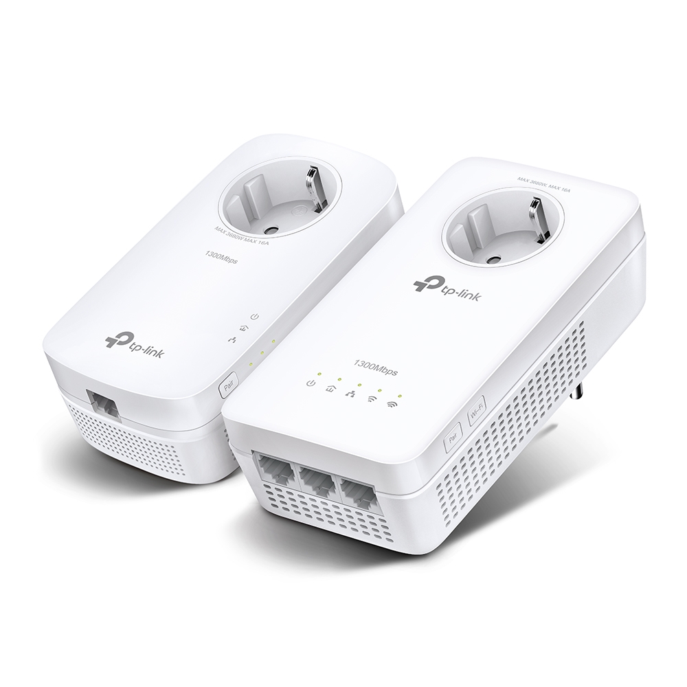 Tp-Link TL-WPA8631P KIT AV1300 1 Port Gigabit LAN Dual Bant  Passthrough Powerline