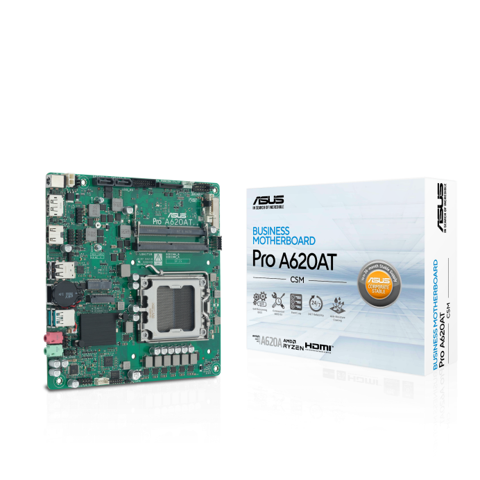 Asus PRO A620AT-CSM Sc-AM5 DDR5 6400Mhz M2 LVDS Bağlantılı mini ITX AMD Anakart