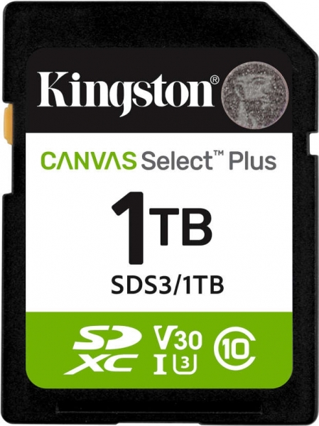 Kingston SDS3/1TB 1 TB 150Mb/s SDXC Canvas Select plus Gen3 C10 UHS-I U3 V30 SD Hafıza Kartı
