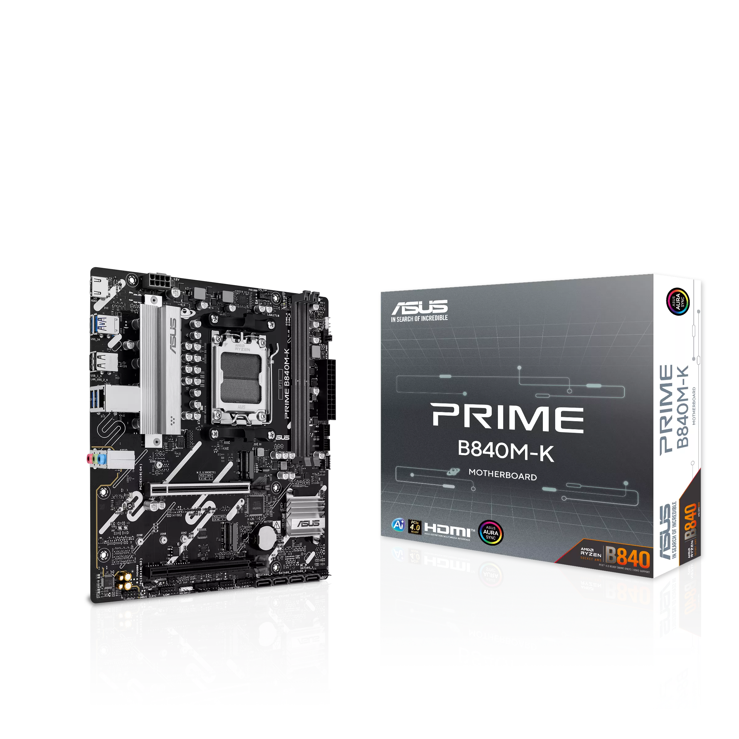Asus PRIME B840M-K Sc-AM5 DDR5 8000MHz 2xM2 AURA RGB 2.5Gbit LAN mATX AMD Anakart