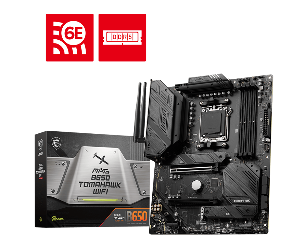 Msi MAG B650 TOMAHAWK WIFI Sc-AM5 DDR5 6600Mhz M.2 2.5Gbit Wi-Fi 6E ATX AMD Anakart