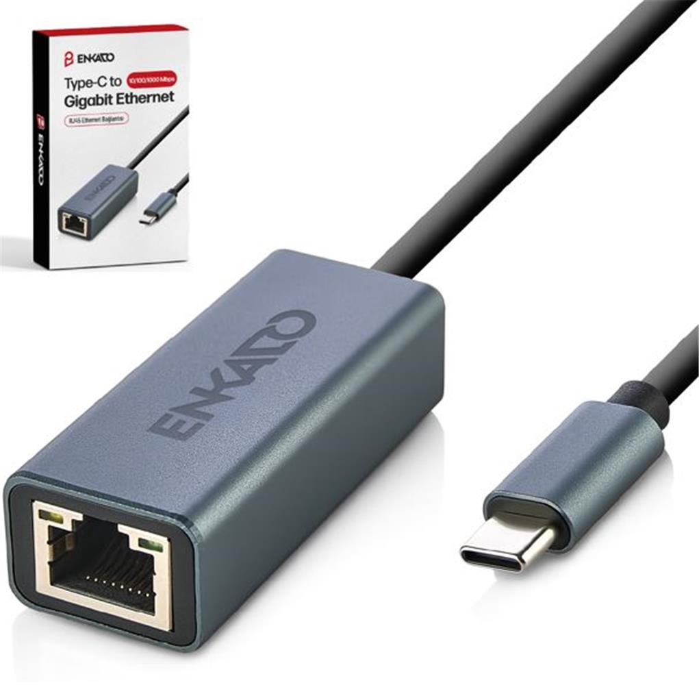 Enkado EKD-TP45 USB Type C to ETHERNET Gigabit USB Ethernet Adaptörü