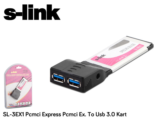 S-Link SL-3EX1 2 Port USB 3.0 PCMCI Express Kart