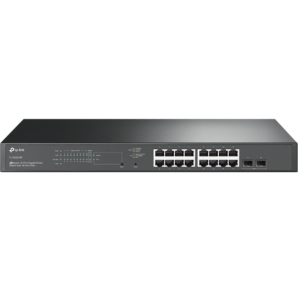 Tp-Link TL-SG2218P JetStream 16 Port Gigabit PoE+ 2 Port SFP PoE Switch
